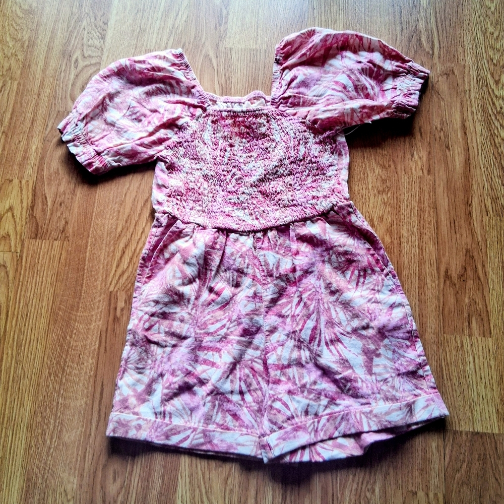Jessica Simpson  Girls Romper, One piece Short Set, Pink White, Sz L/10